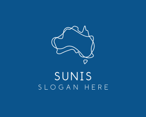 Australia Map Outline logo design