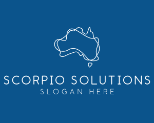 Australia Map Outline logo design