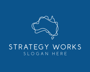 Australia Map Outline logo design