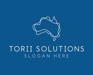 Australia Map Outline logo design