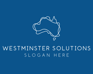 Australia Map Outline logo design