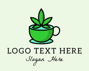 Cannabis - Healthy Herbal Tea logo design