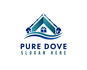 Pressure Washer Home  logo design