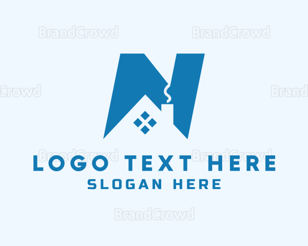 Blue House Letter N Logo