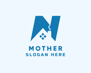 Housing - Blue House Letter N logo design