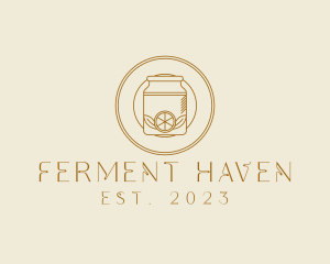 Fermentation - Fermented Kombucha Beverage Jar logo design