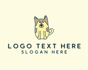 Orange Dog - Cute Puppy Dog logo design