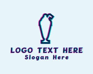 Glitch - Ice Cream Sundae Anaglyph logo design