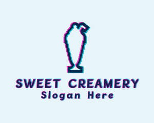 Ice Cream Sundae Anaglyph logo design