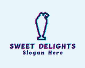 Ice Cream Sundae Anaglyph logo design