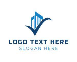 Check Box - Blue Check Building logo design