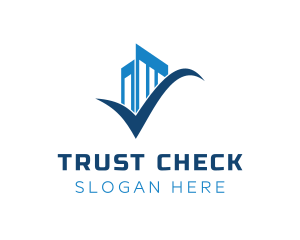 Verify - Blue Check Building logo design