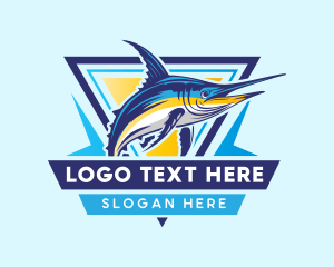 Fisher - Ocean Fish Marlin logo design