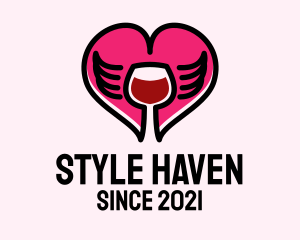 Bartending - Heart Wing Wine logo design