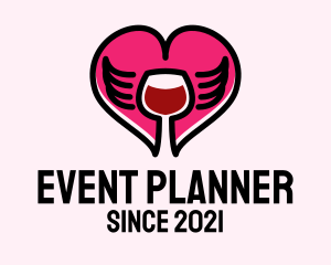 Party - Heart Wing Wine logo design