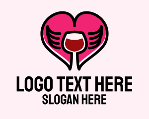 Heart Wing Wine  Logo