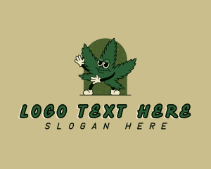 Cartoon - Marijuana Hemp Leaf logo design