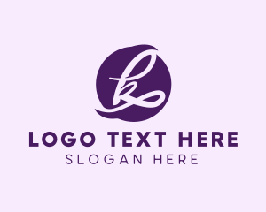 Clothing Brand - Fancy Purple Letter K logo design