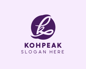 Fancy Purple Letter K logo design