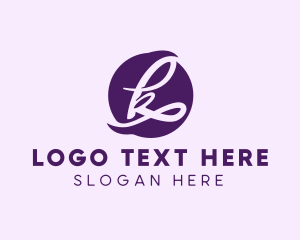 Online Shop - Fancy Purple Letter K logo design