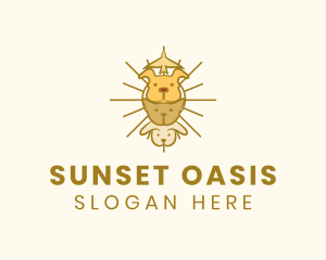 Cute Pets Totem Sun logo design