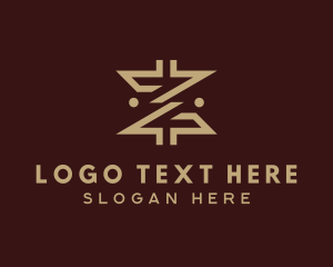 Gold - Golden Crypto Tech Letter Z logo design