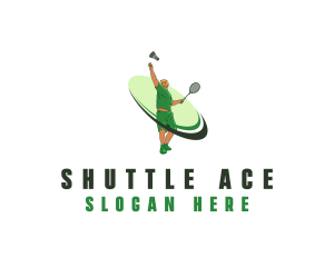 Badminton Male Athlete logo design