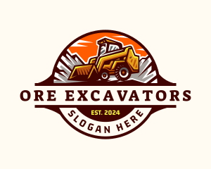 Mountain Mining Excavator logo design