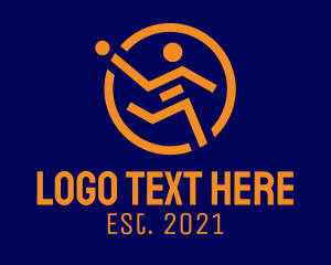 Softball - Orange Baseball Emblem logo design