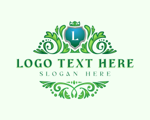 Elegant - Royal Garden Shield Crest logo design
