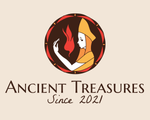 Ancient Sorceress Woman  logo design