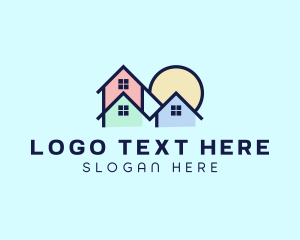 Residential - Colorful Neighborhood House logo design