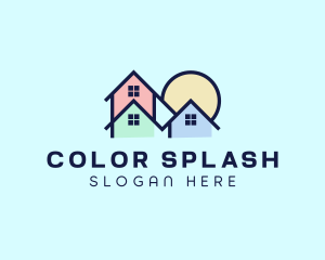 Colorful Neighborhood House logo design