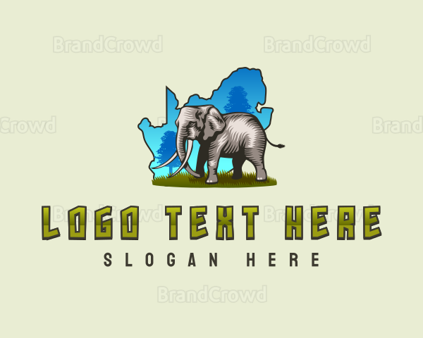 South Africa Savannah Elephant Logo