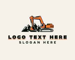 Contractor - Excavator Mining Contractor logo design
