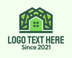 Mansion - Green Residential House logo design