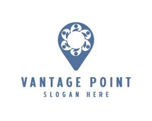 Point - Team Meeting Location Pin logo design