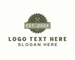 Log - Carpentry Saw Woodworking logo design