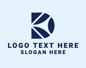 Technology - Blue Arrow Letter D logo design