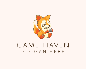 Gamer - Happy Gamer Fox logo design