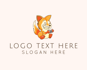 Coyote - Happy Gamer Fox logo design