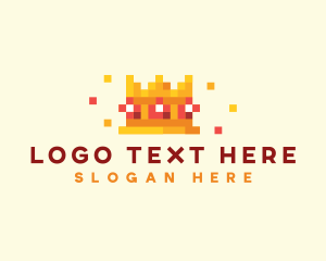 Queen - Crown Pixel Gaming logo design