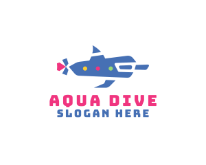 Creative Dolphin Submarine logo design