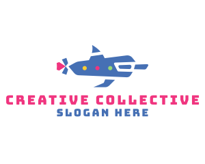 Creative Dolphin Submarine logo design