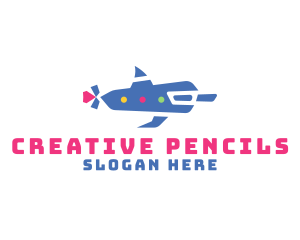 Creative Dolphin Submarine logo design