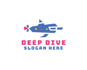 Creative Dolphin Submarine logo design