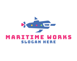 Creative Dolphin Submarine logo design