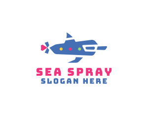 Creative Dolphin Submarine logo design