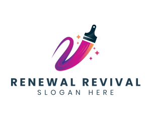 Paint Brush Renovation Refurbish logo design