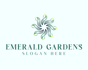 Eco Garden Leaves logo design